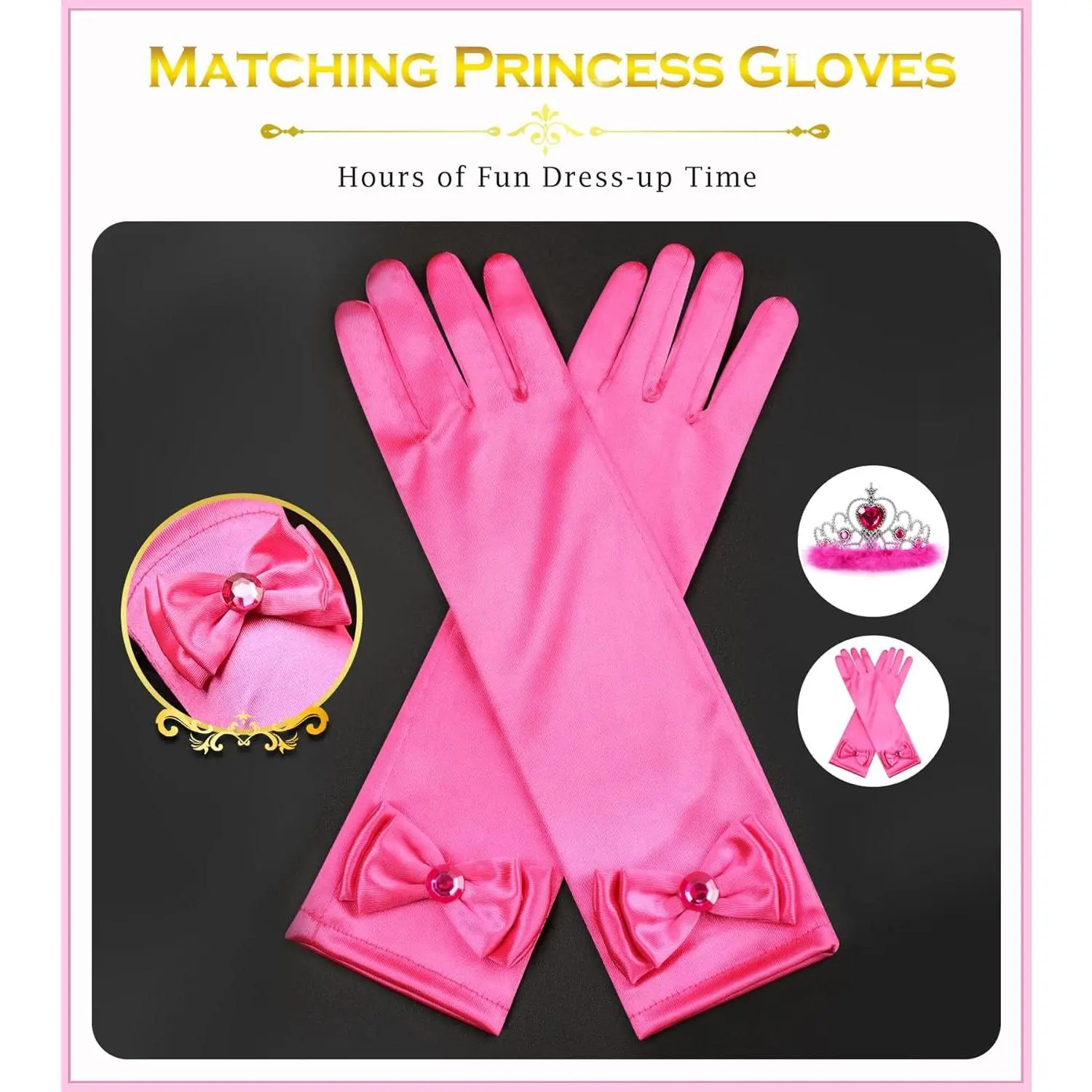 dress up princess gloves White Princess Gloves
