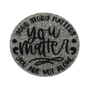 Acrylic Add On for Badge Reel - Personalized "You Matter" Design with Velcro Adhesive for Easy Swapping & Sticker Option for Permanence supplier