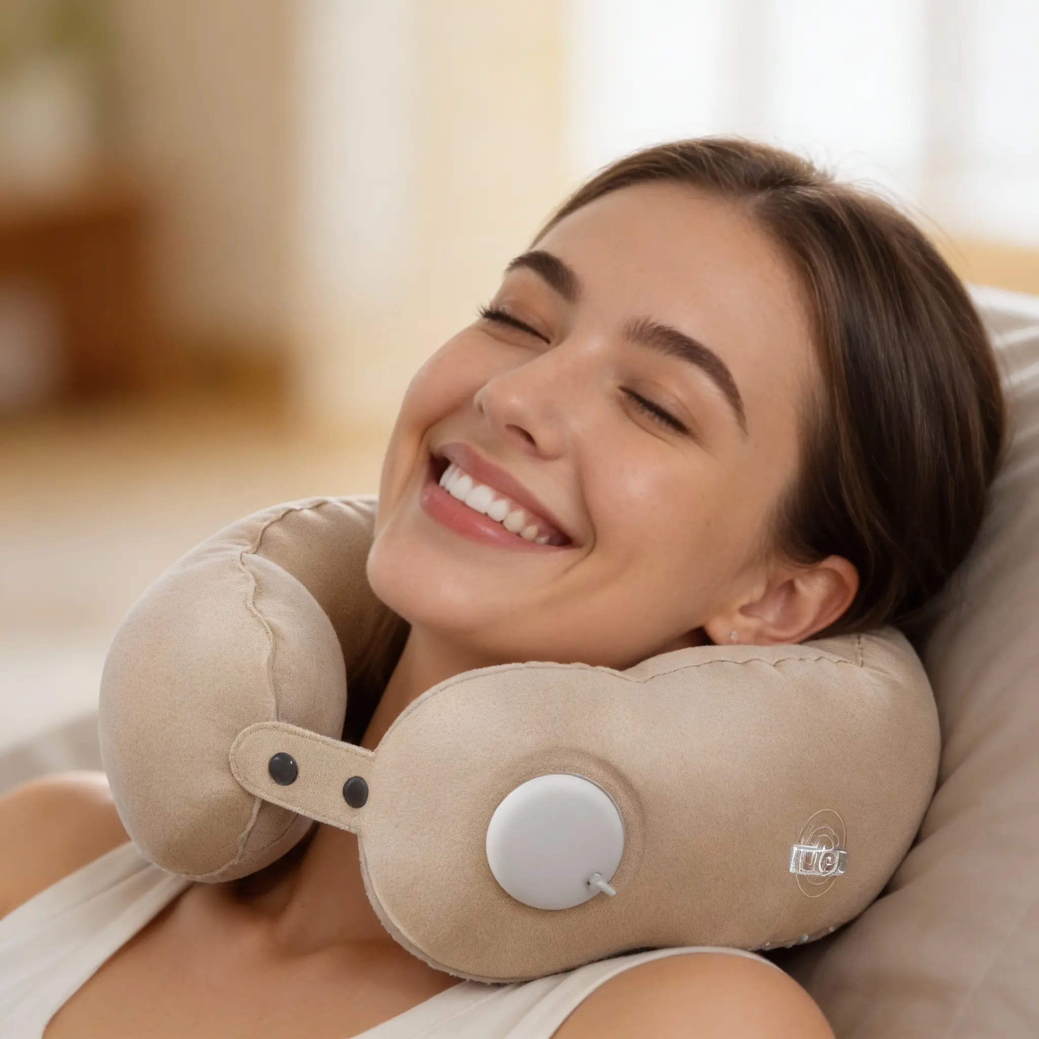 Inflatable Cloud Pillow - 2-in-1 Supportive Bolster with Adjustable Support, Customizable Fit, Travel Neck Cushion for Home & Travel Sitting Comfort