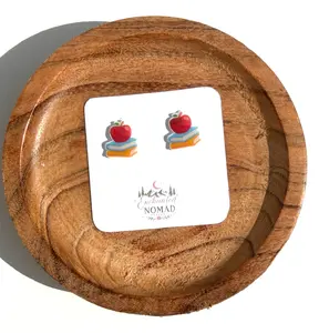 Teacher Stud Earrings | Apple Book Earrings | Teacher Gift Earrings | Back to School Jewelry | Teacher Appreciation Gift