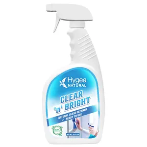 Hygea Natural Clear 'N' Bright Streak-Free Glass & Window Cleaner 24 oz Ready To Use No Rinse Formula Eco Friendly Household Spray Bottle