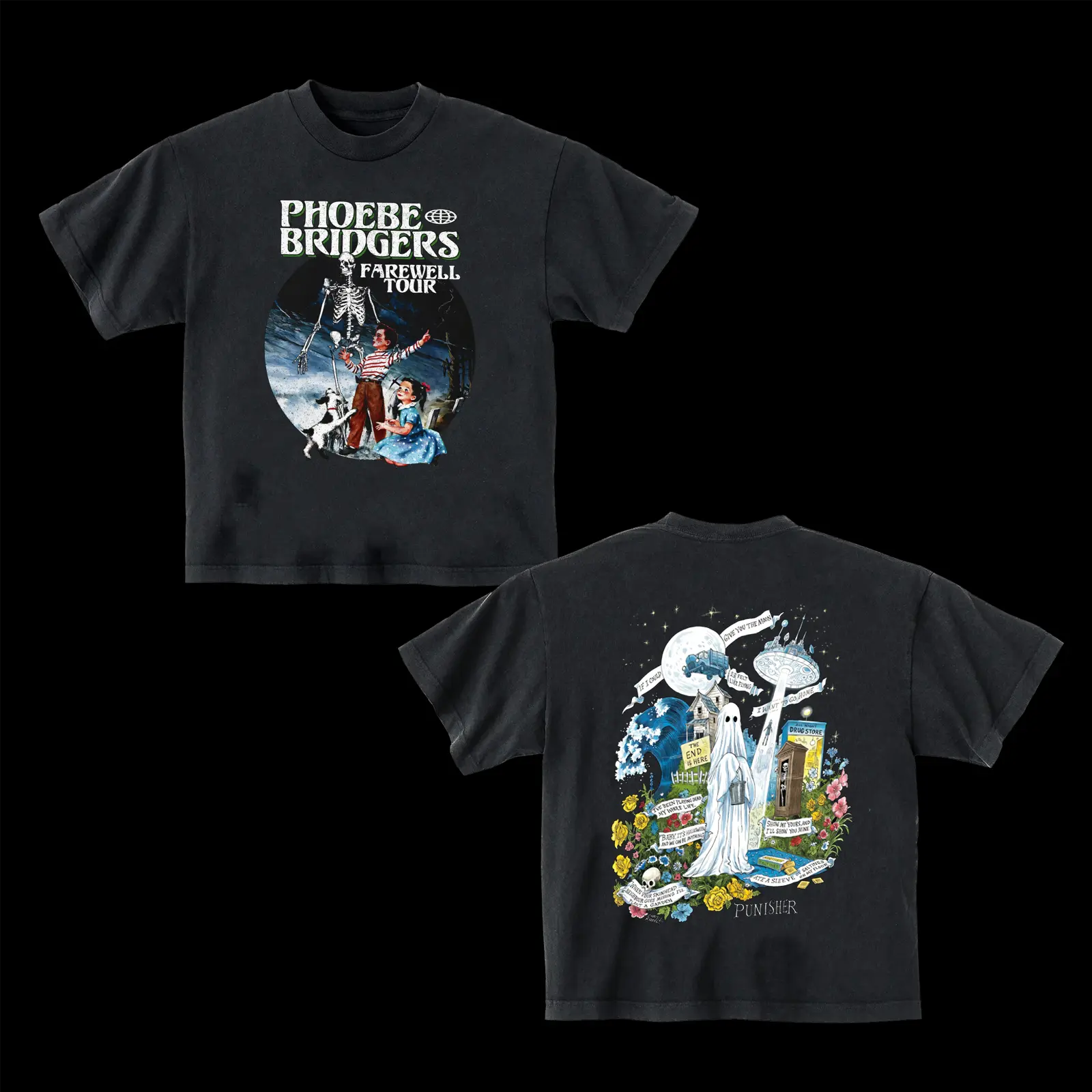 V3 Retro Phoebe Bridgers Tour 2026 High-Quality Unisex Cotton T-Shirts, Graphic Vintage Phoebe Bridgers Merch Streetwear Graphic Shirt Gift for Indie Rock Fans