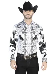 White Black Casual Long Sleeve Shirt 44066