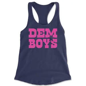 Dem Boys Hot Pink Dallas  Racerback Tank Top for Women Womenswear Cowboy