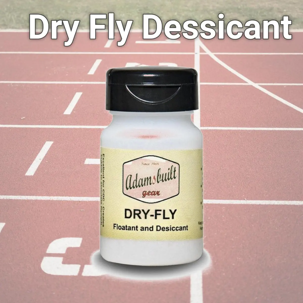 Adamsbuilt Fly Desiccant Shake Bottle - Premium Moisture-Proof Powder That Dries, Cleans, Enables Waterproofing and Creates Nymph Air Bubble Effect to Keep Flies Floating, Fly Dessicant