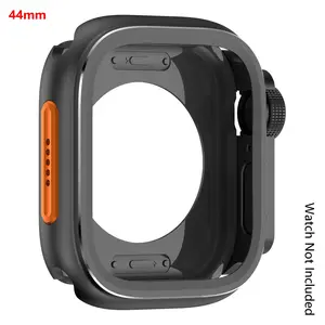 3 in 1 Metal Case Compatible for Apple Watch Ultra 3/Ultra 2/Ultra  49mm/46mm/45mm/44mm, Protector Rugged Bumper Cover for Apple Watch Series 10 9 8 7 6 and Ultra 3/2/1- 44mm-Black, Smart Watch Accessories (Watch Not Included)