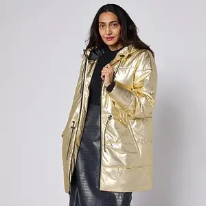 G by Giuliana Black Label Metallic Puffer Jacket