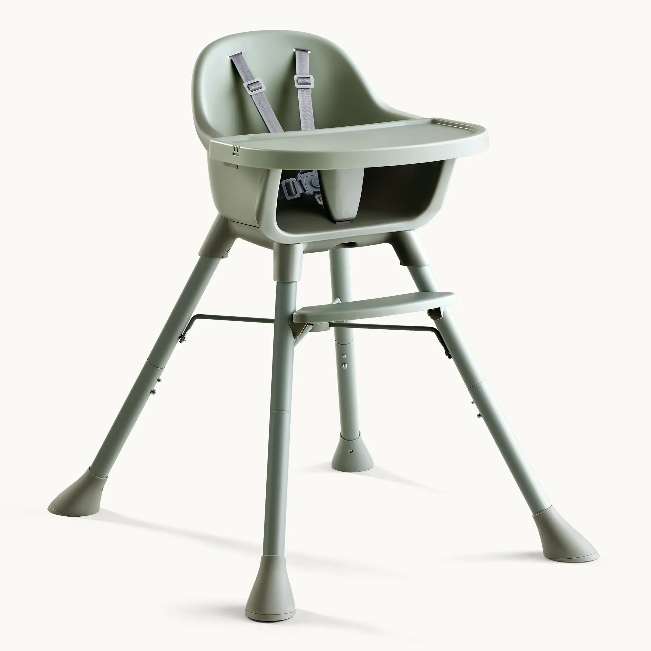 HARPPA Baby High Chair, Modern 2-in-1 Convertible Booster Seat for Toddlers with Removable Dual Trays, 5-Point Harness, Easy-Clean PU Cushion, Family Friendly