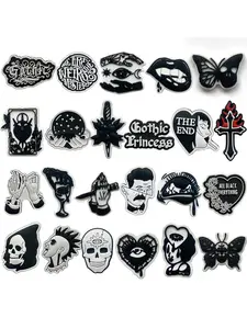 23 Piece Cartoon Series Shoe Charms For Bubble Slides Clogs Sandals,PVC Shoe Decorations Accessories Buckle For Christmas Birthday Gifts