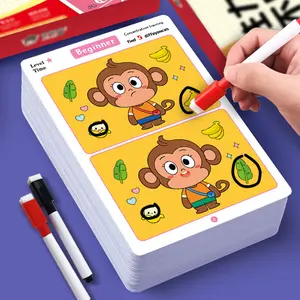 Educational Error-Finding Game Reusable Wipe Paper for Focus Training, Enhance Concentration Skills, Perfect for Kids Learning Activities