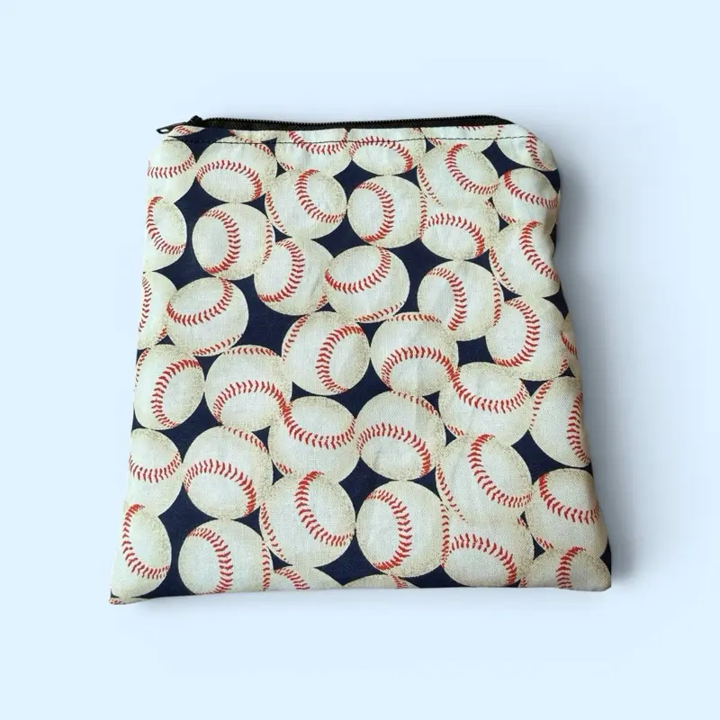 Baseball Reusable Snack Sandwich Bag with Baseball Design Perfect for On-the-Go Snacks and Sandwiches