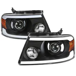 2004-2008 F-150/ 2006-2008 Mark LT LED Tube Projector Headlights (Matte Black Housing/Clear Lens)