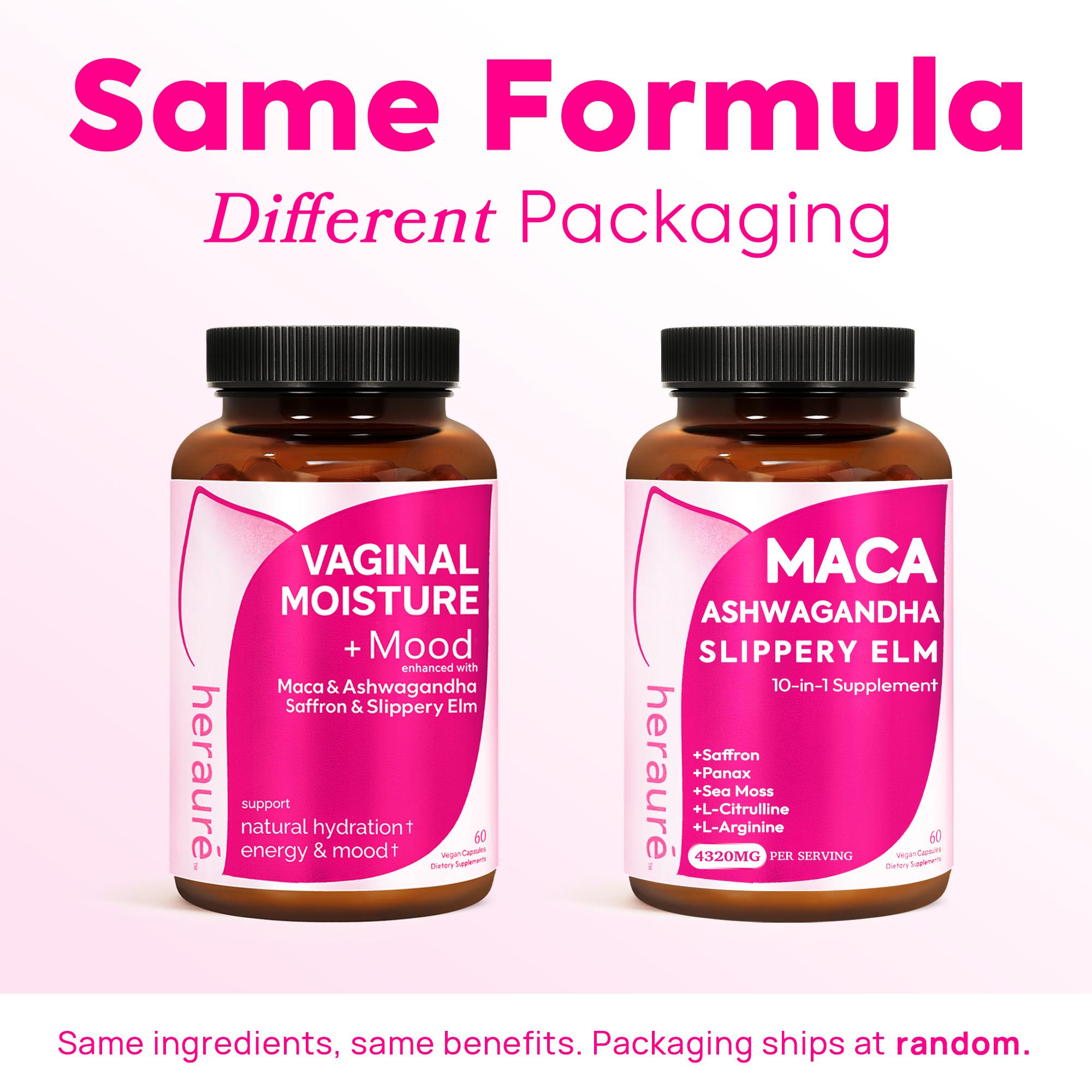 HerAuré Balanced & Moist Bundle | pH Balance, Odor Control, Stress Relief, Energy, Bliss, Relaxation, Flora Health | With 7 Billion CFU Probiotic, 7-in-1 Mushroom Blend, Prebiotic, Ashwagandha, Saffron, Maca, Slippery elm, Sea Moss ,Black Friday