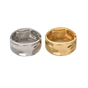 Chunky Irregular Wide Cuff Bracelet Collection for Women, 18K Gold/Silver Plated Hammered/Fluid/Glossy Adjustable Open Bangle, Hypoallergenic Tarnish Resistant Minimalist Old Money Daily Office Evening Fashion Jewelry