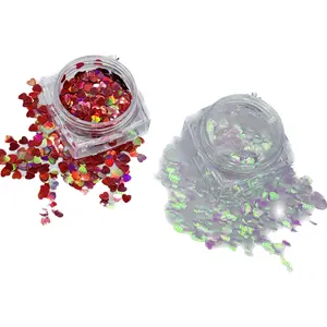 NAIL SEQUINS - HOLOGRAPHIC HEARTS