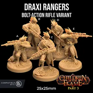 Draxi Rangers Rifle Heavy Crossbow Sniper | The Dragon Trappers Lodge | 32mm Scale | Miniature TTRPG Mini DnD Dungeons Dragons Wargame