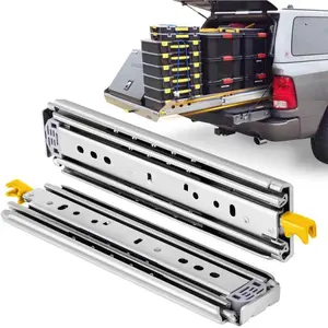 Heavy Duty Drawer Slides with Lock, 450 Lbs Capacity Side Mount Full Extension Ball Bearing Rails for Tool Box, W:76mm 24 Inch
