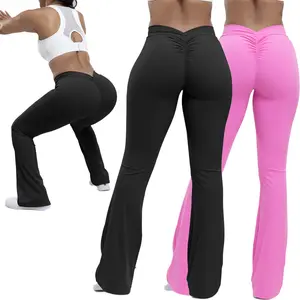 Slimming V-Back Design Yoga Pants, Booty Lifting, Four-Way Stretch, Moisture-Wicking, Quick-Drying, Comfortable Fitness Leggings for Women - Ideal for Training, Workout, Running, and Fitness Activities