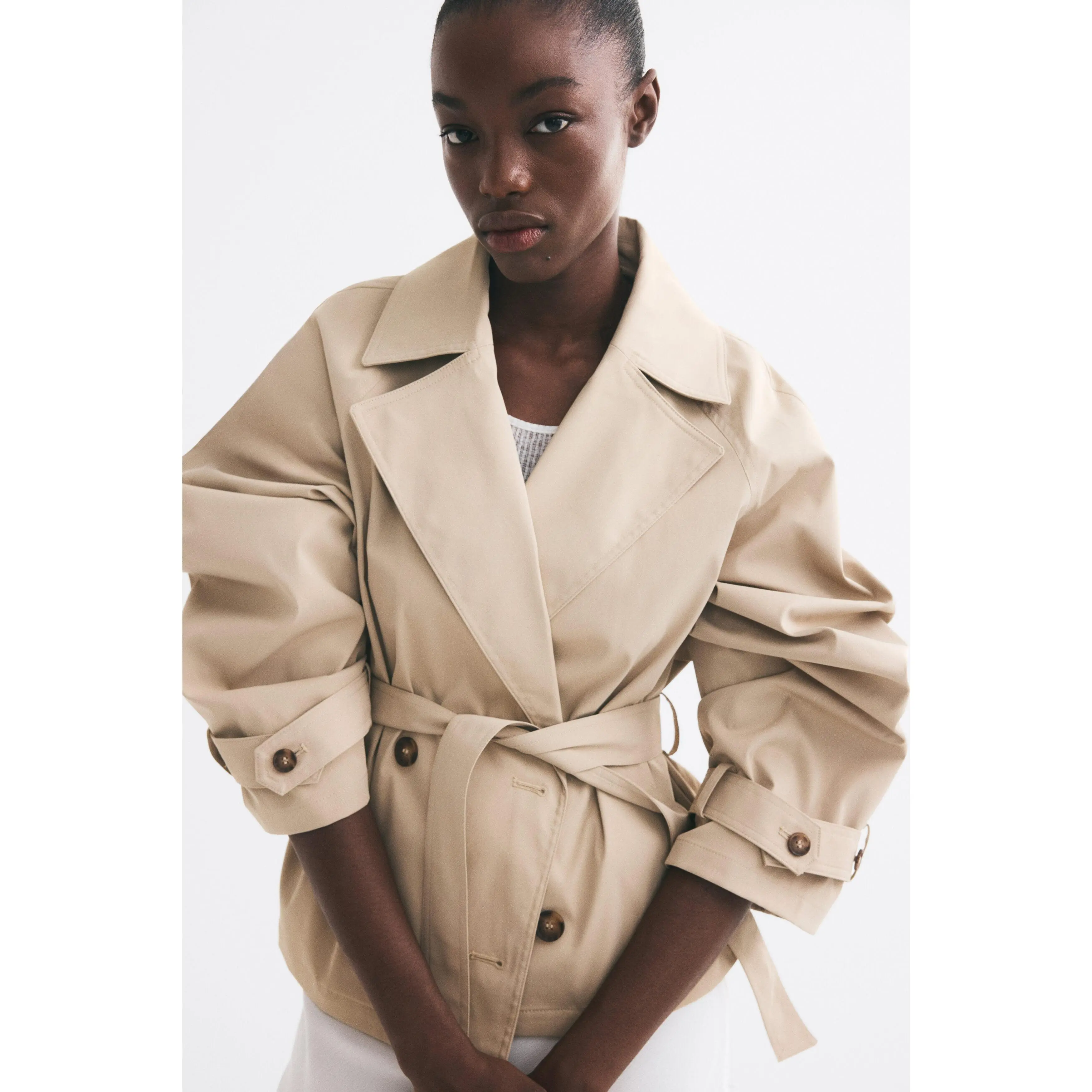 H&M Short tie-belt trench coat