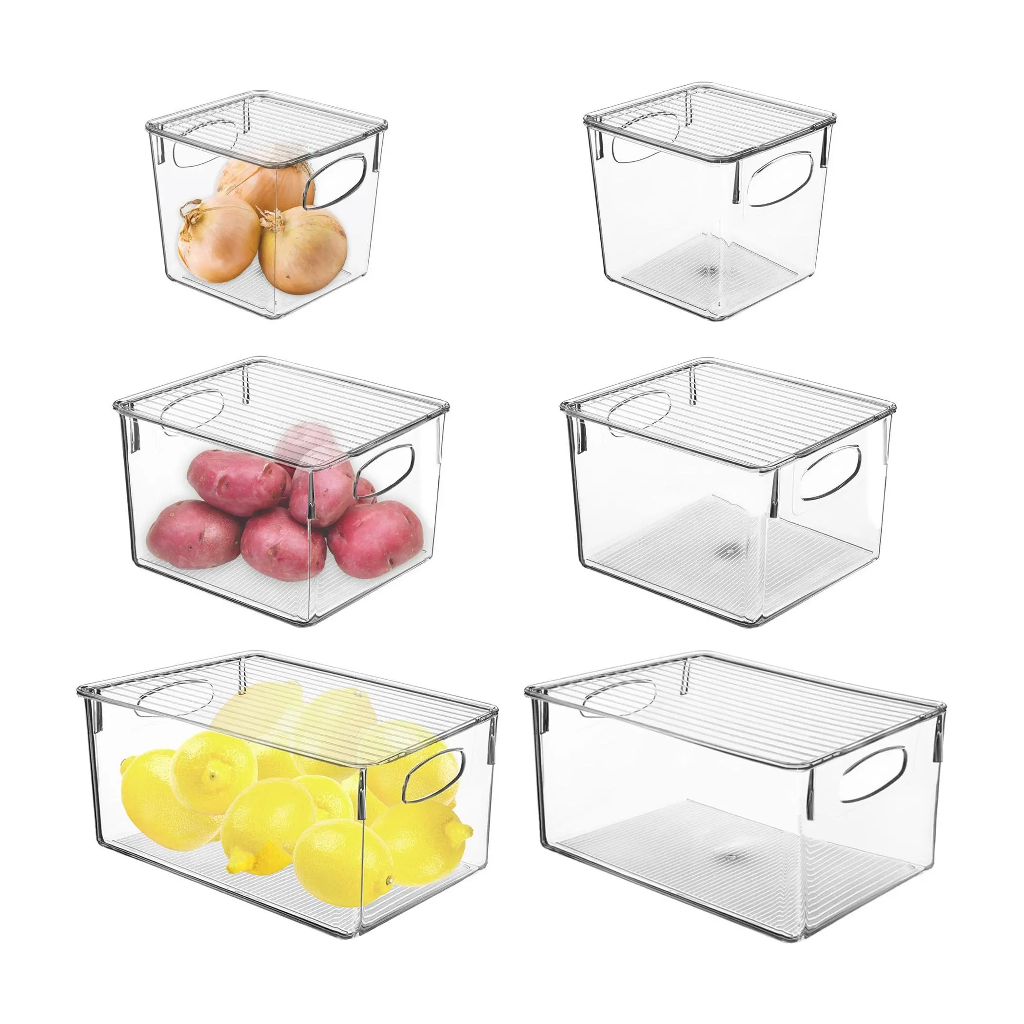Sorbus 6-Pack Variety Clear Bin Set with Lids