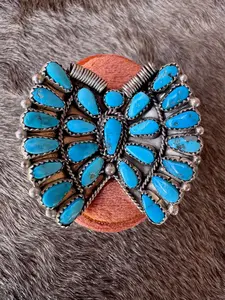 Handcrafted Turquoise And Sterling Silver Adjustable Butterfly Ring by Juliana Williams