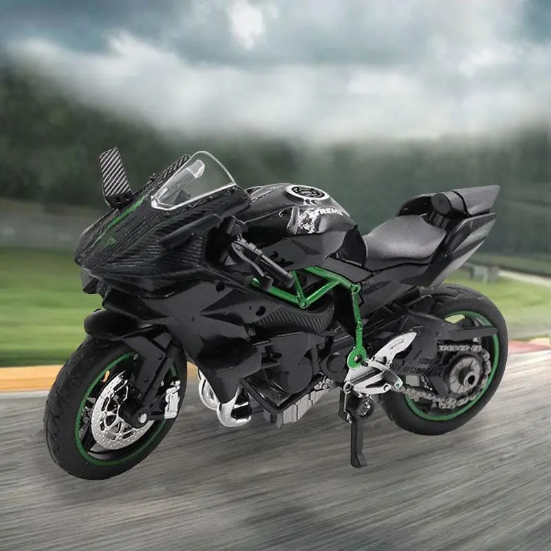 Die Casting Model Alloy Motorcycle Model Children's Toy Pendant Sliding Car Model Boys' Toy with Base