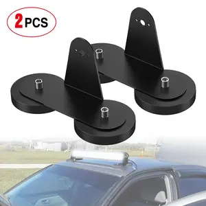 Nilight 2PCS Magnetic Base LED Light Bar Mounting Brackets, Powerful Sucker Holder for Straight Curved Side-Mounted Lamp, Flat Hood Roof No Drilling Mounts on Offroad Truck SUV