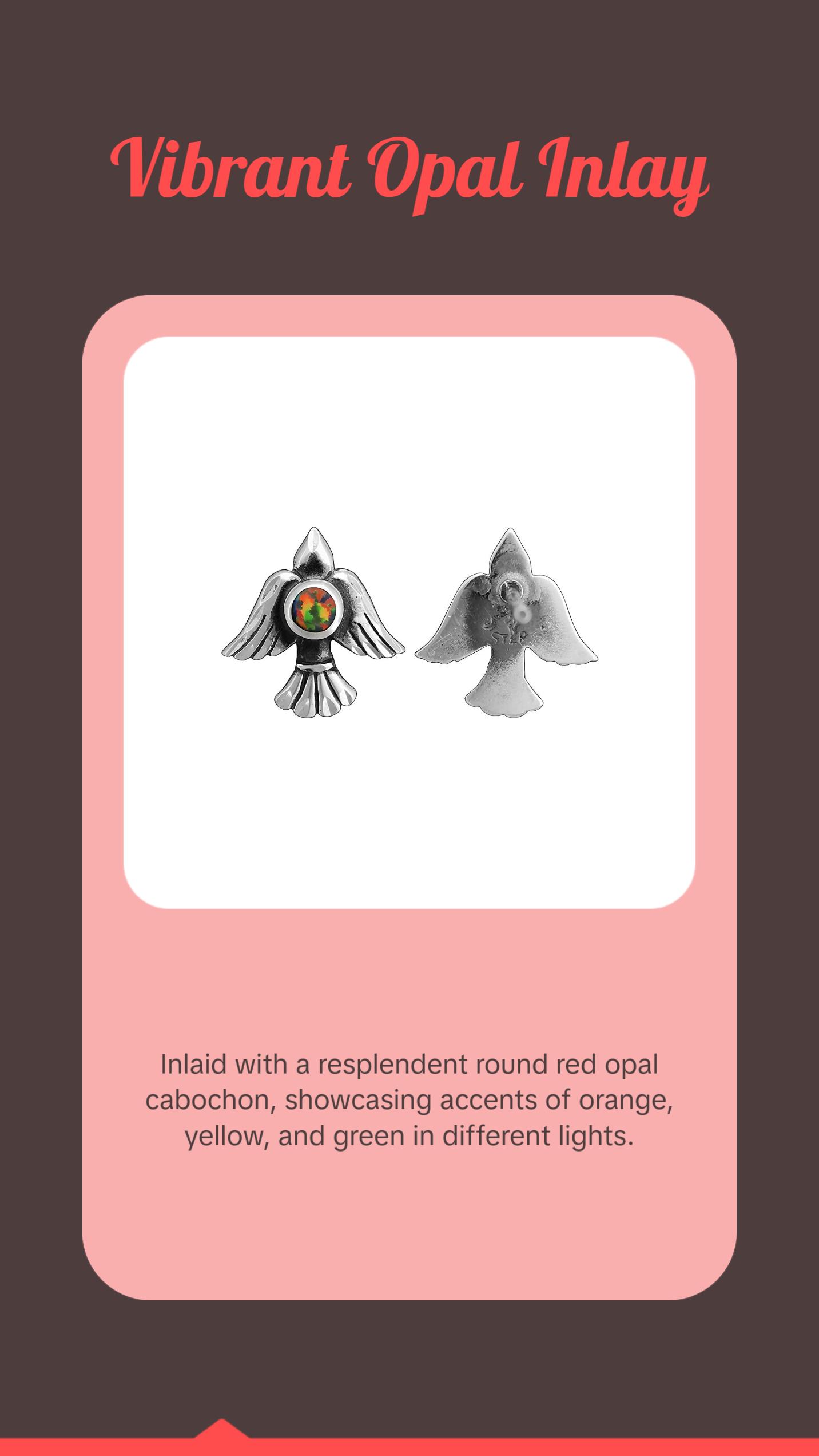 Sparrow Earrings, 925 Sterling SIlver Earrings, Eagle Earrings, Navajo Earrings, Native American Handmade Jewelry