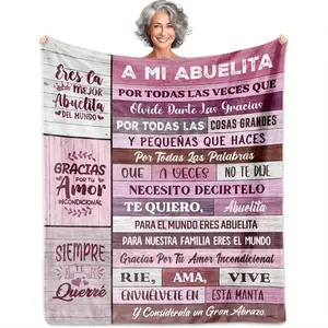 Spanish Grandma Flannel Blanket - Ultra-Soft Anniversary Throw, Cozy Gift For Sofa & TV Time, Heartwarming Family KeepsakeWWE Merch,Gift For Kids,Gift For Him, Gift For Her, Wrestring Lover