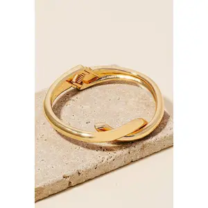 Metallic Twist Clasp Bangle Bracelet