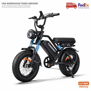 Electric bicycle, peak power 1000W, front suspension, top speed 22 mph, range 50-60 miles, 48V15.6Ah removable battery, LED front light, 16-inch all-terrain fat tires, UL2849 certified, weight 264 lbs, light off-road vehicle