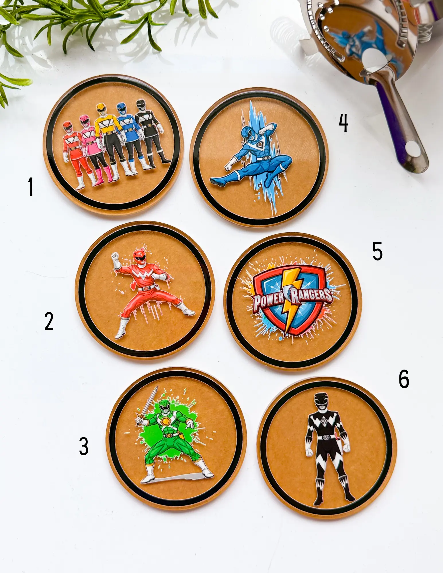Power Rangers Acrylic Coasters