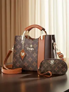 Colorblock Print Handbag, Casual Satchel Bag for Women, Embossed Handbag, Multiple Compartments, High-Quality Leather, Perfect Gift for All Seasons, Fashionable Patterned Bag