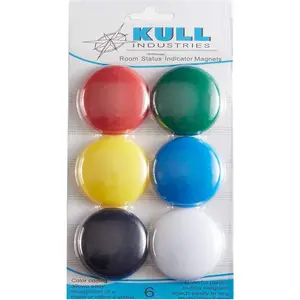 Multicolor Button Magnets, Made in USA Room Status Indicator Magnets for Hospitals, Exam Rooms, Schools, Durable, High Visibility, Easy Use, Reliable Room Status Solution, 6pcs Pack