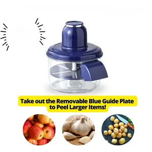 2 in 1 Electric Peeler Machine - Official Automatic Peeler with Removable Guide Plate to Peel Larger Items - Ideal for Garlic and Grapes- Rechargeable Rotary Peeling Machine - Arthritis Kitchen Aid - Kitchen Utensils Kitchen Gadget Peeling