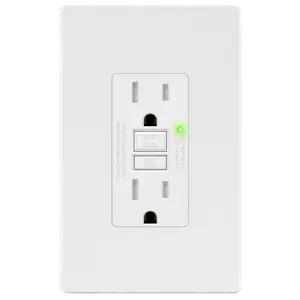 LIDER 15A GFCI Outlet, Tamper-Resistant Receptacle with Self-Test, LED Indicator