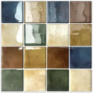 Colorful peel and stick backsplash tiles kitchen bathroom square self adhesive wall tile checkerboard checkered stickersmulticolor 10sheet