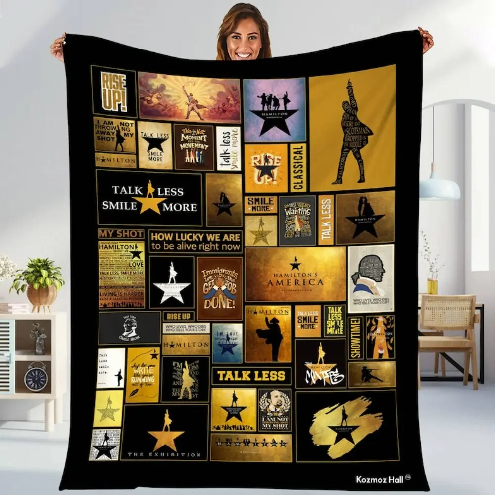 Alexander Hamilton Blanket Hamilton  Musical Fleece Throw Blanket All-Season Home Bedroom Bed Sofa Picnic Cover  Family Friends and Chridren Perfect Gift Birthday Present