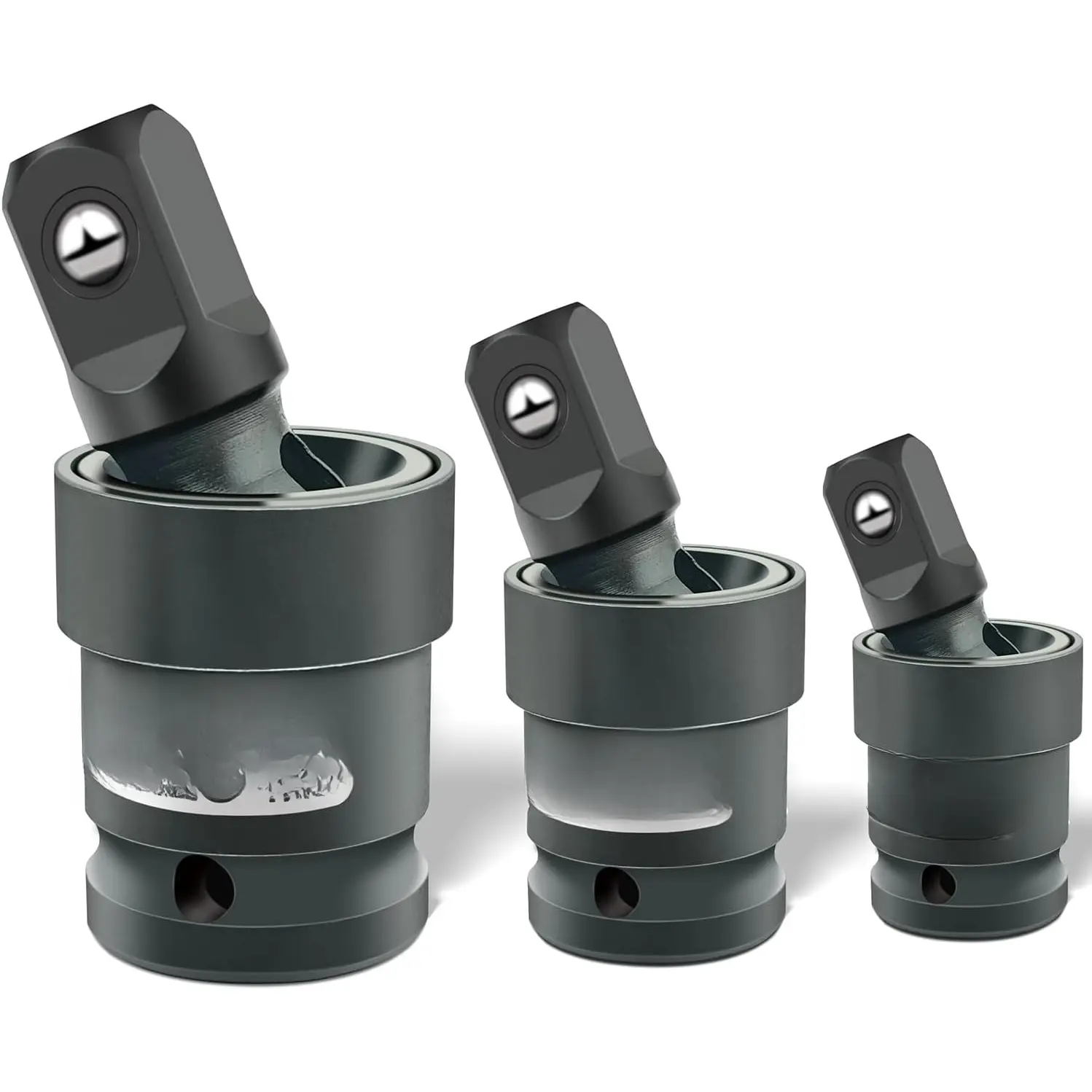 3 count Impact Universal Joint Socket Swivel Set, 1/4", 3/8", 1/2" Drive Socket Extension Set, Cr-Mo Steel Universal Joint Adapter