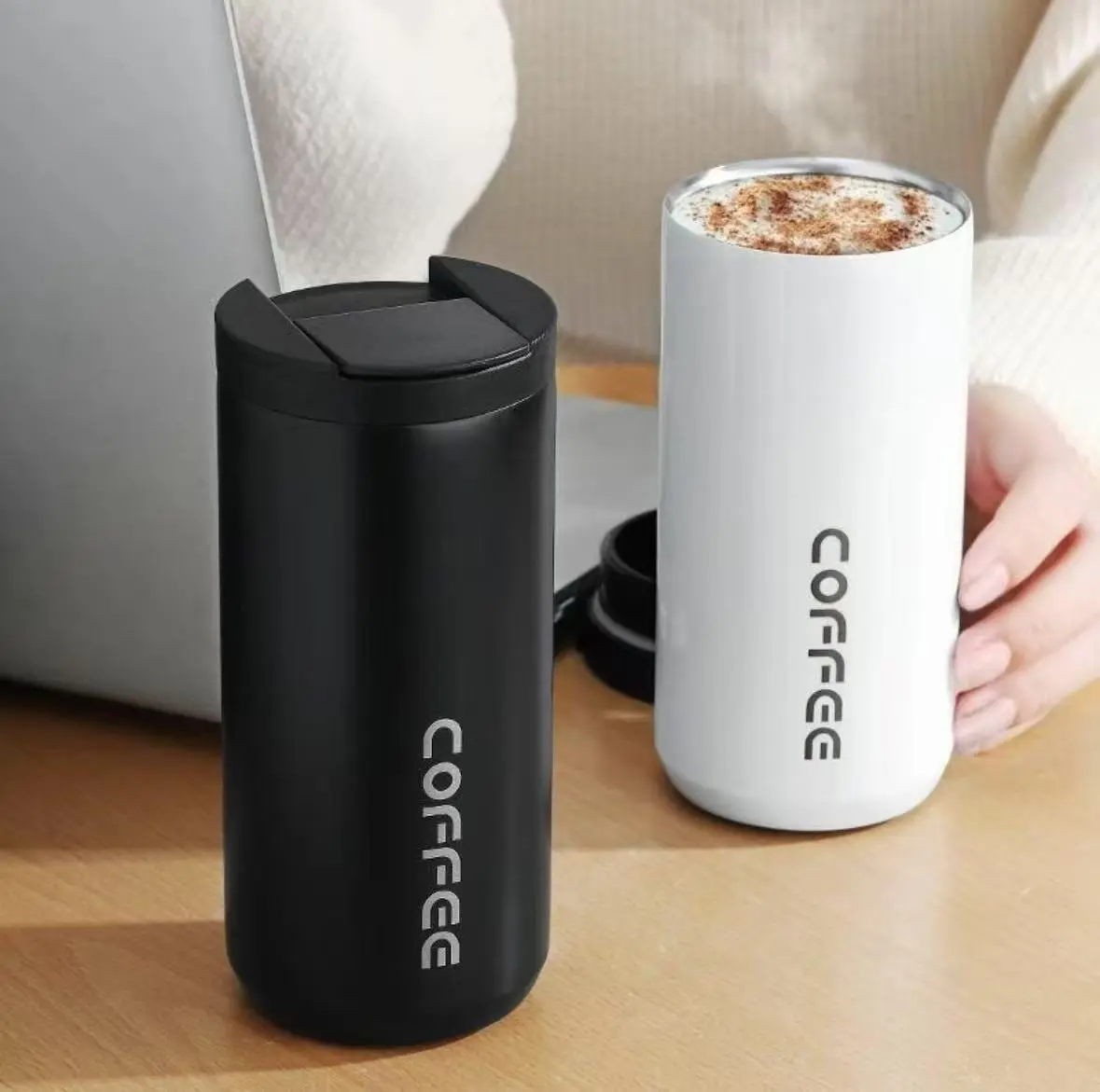 13.5oz Stainless Steel Coffee Tumbler – Leak-Proof Travel Mug