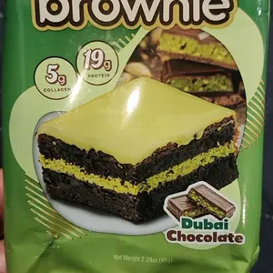 Dubai Chocolate Prime Bites - 12 Pack - Protein Brownies with 19g Protein and 5g Collagen Snack - Fresh Baked High Protein Snack w/ Low Sugar
