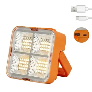 Mini Solar Rechargeable LED Flashlight, USB Charging Portable Emergency Light, Magnetic Base, Ideal for Camping, Night Markets, Travel