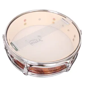 LEADZM 1pc 13x3.5in Professional Concert Snare Drum - Durable Titanium Alloy-Poplar Wood Tiger Stripes Shell, Coffee Percussion Instrument