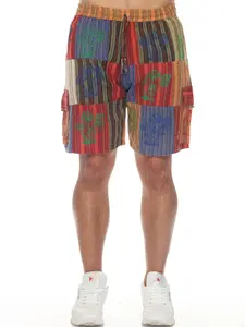 Caravan Closet Cotton Stonewash Patch Boho Hippie Unisex Shorts