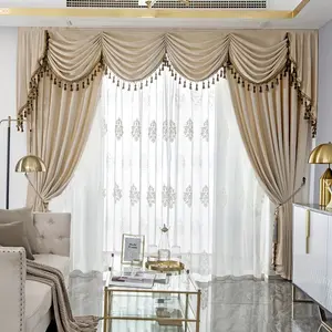 Palace Style Luxury European Curtain, Solid Color Thickened Velvet Blackout Curtain, Living Room, Bedroom, Villa Curtain