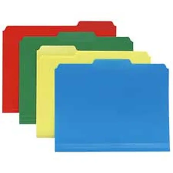 Inn Dura Expandable Plastic File Folders - 9in. High Front - Letter Size - Blue, Expandable Folders, Plastic Folders