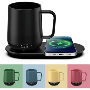Temperature Control  Mug, Self Heating Coffee Mug LED Display, 180 Min  Life - Hot up to 149?   Charger Base Improved Design (12oz, Black)