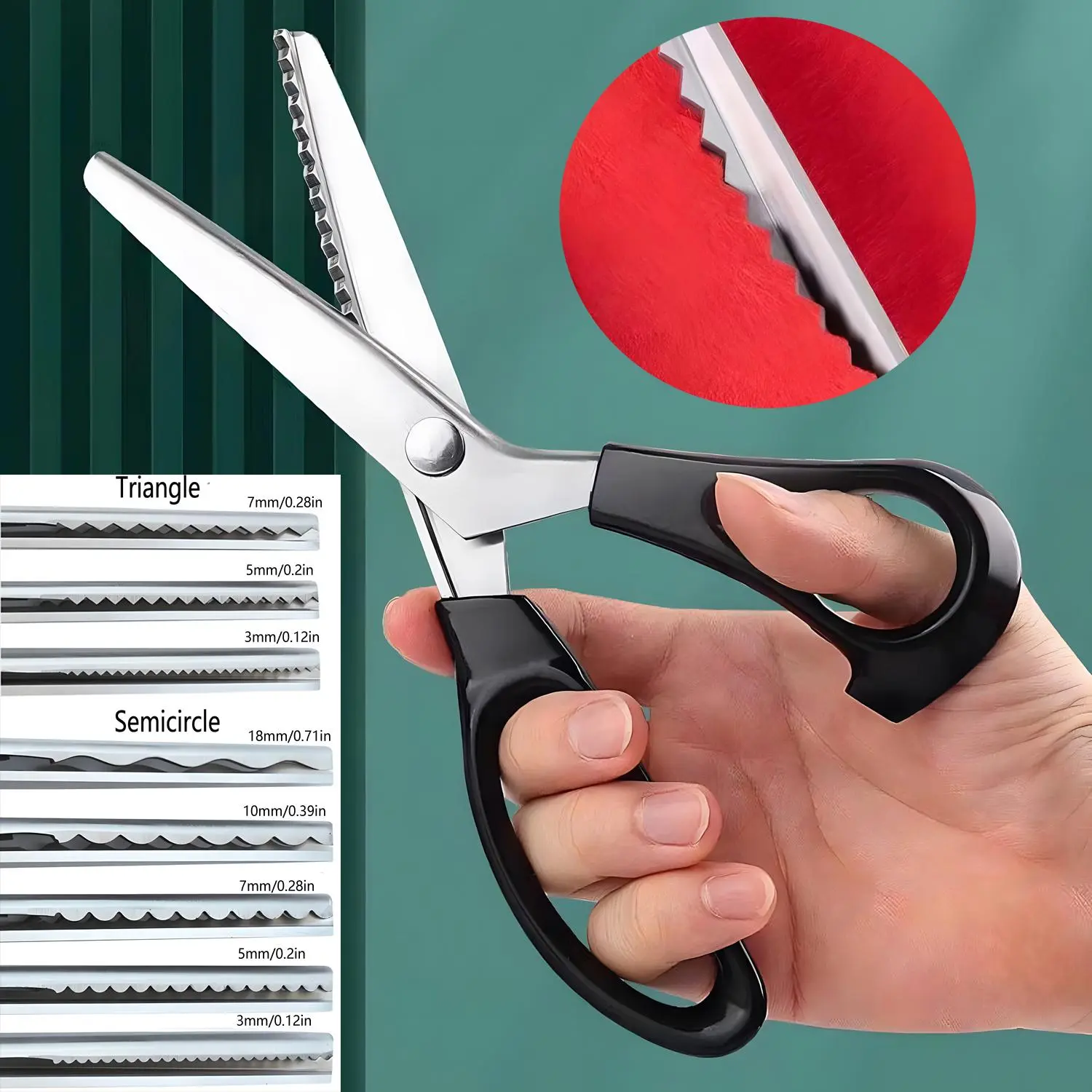 Stainless Steel Sewing Scissors, Handheld Lace Cutting Shears, Multipurpose Curved Wave Scissors, Sewing Tool for Home & Office, Sewing Supplies Crafts, Crafting Sewing Tools, Sewing Accessories