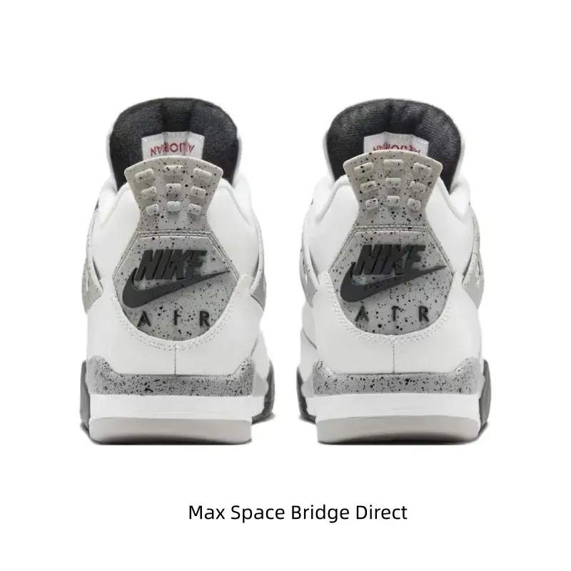 White Leather and Mesh Panel Mid-Top Retro Basketball Shoes
