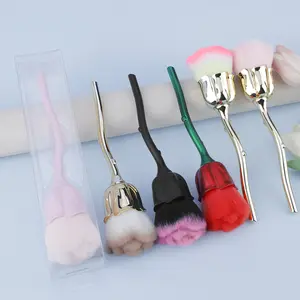 1 Pcs Nail Dust Brush, Nail Art Dusting Brush Dust Collector Nails Tech Dusts Rose-Shaped Fluffy Duster Cleaning Brushes Makeup Brushes Tools for Nails Art Cleaning,for Nail Salon and Household